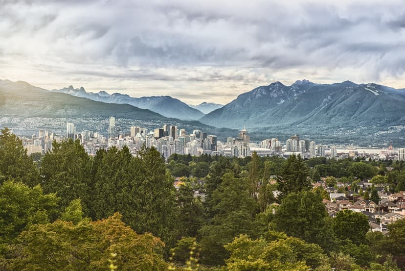 Letecký pohled na město Vancouver